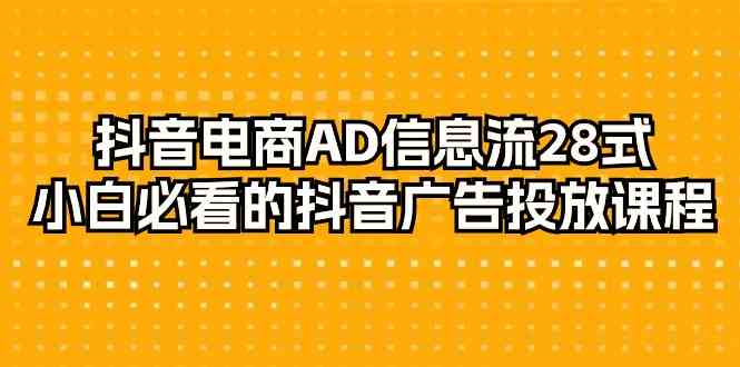 抖音电商-AD信息流 28式，小白必看的抖音广告投放课程-29节-分享互联网最新创业兼职副业项目凌云网创