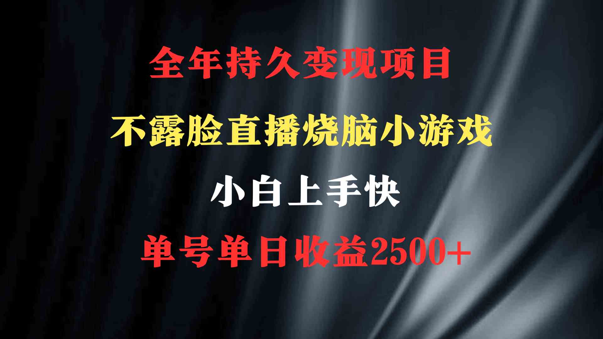 2024年 最优项目，烧脑小游戏不露脸直播  小白上手快 无门槛 一天收益2500+-分享互联网最新创业兼职副业项目凌云网创