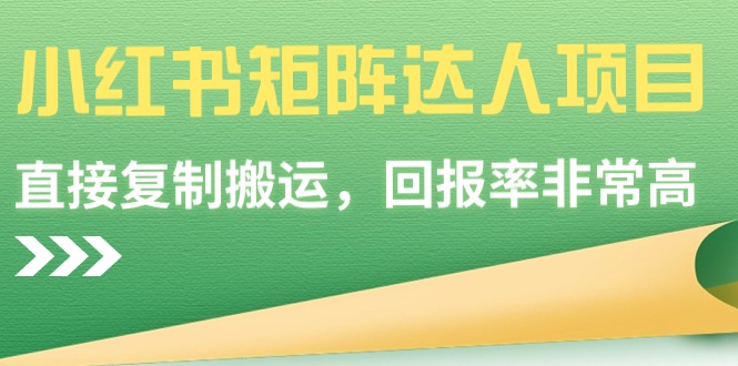 小红书矩阵达人项目，直接复制搬运，回报率非常高-分享互联网最新创业兼职副业项目凌云网创