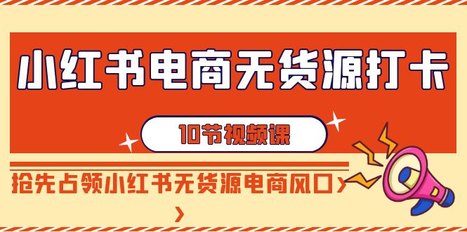 小红书电商-无货源打卡，抢先占领小红书无货源电商风口（10节课）-分享互联网最新创业兼职副业项目凌云网创