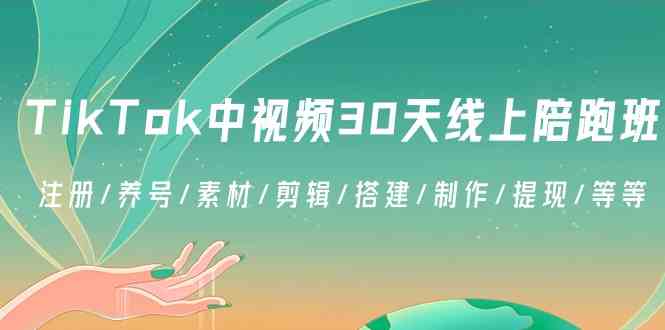 TikTok中视频-30天线上陪跑班：注册/养号/素材/剪辑/搭建/制作/提现/等等-分享互联网最新创业兼职副业项目凌云网创