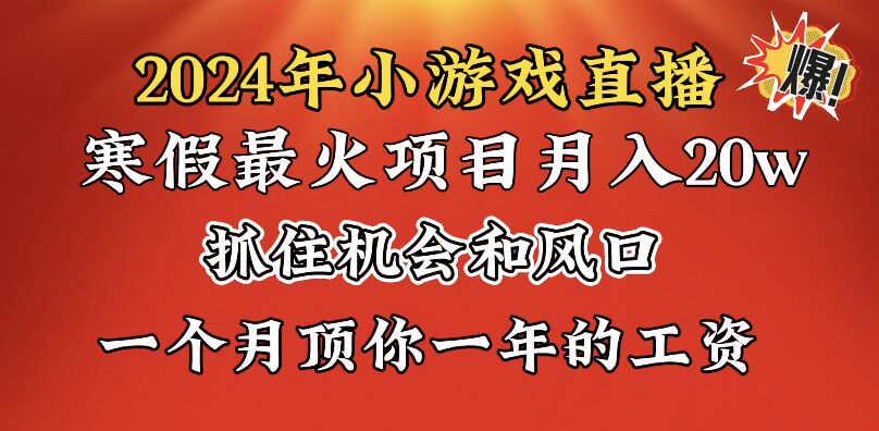 2024年寒假爆火项目，小游戏直播月入20w+，学会了之后你将翻身-分享互联网最新创业兼职副业项目凌云网创