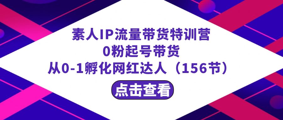 繁星·计划素人IP流量带货特训营：0粉起号带货 从0-1孵化网红达人（156节）-分享互联网最新创业兼职副业项目凌云网创