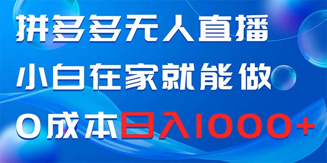 拼多多无人直播，小白在家就能做，0成本日入1000+-分享互联网最新创业兼职副业项目凌云网创