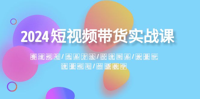 2024短视频带货实战课：赛道规划·选品方法·投流测品·放量玩法·流量规划-分享互联网最新创业兼职副业项目凌云网创