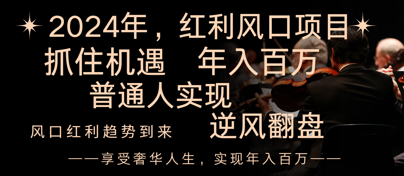 2024红利风口项目来袭，享受第一波红利，逆风翻盘普通人也能实现，年入百万-分享互联网最新创业兼职副业项目凌云网创