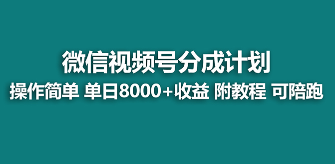 【蓝海】视频号创作者分成计划，薅平台收益，实力拆解每天收益 8000+玩法-分享互联网最新创业兼职副业项目凌云网创