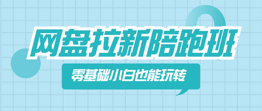 网盘拉新陪跑班，零基础小白也能玩转网盘拉新-分享互联网最新创业兼职副业项目凌云网创