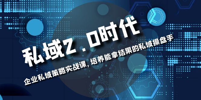 私域-2.0时代：企业私域策略实战课，培养能拿结果的私域操盘手-分享互联网最新创业兼职副业项目凌云网创