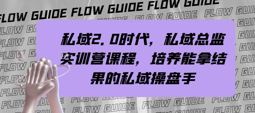 私域·2.0时代，私域·总监实战营课程，培养能拿结果的私域操盘手-分享互联网最新创业兼职副业项目凌云网创