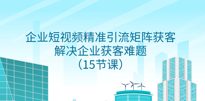 企业短视频精准引流矩阵获客，解决企业获客难题（15节课）-分享互联网最新创业兼职副业项目凌云网创