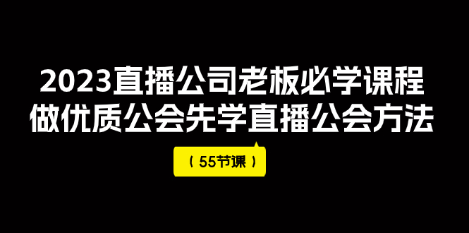 2023直播公司老板必学课程，做优质公会先学直播公会方法（55节课）-分享互联网最新创业兼职副业项目凌云网创