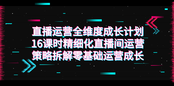 直播运营-全维度 成长计划，16课时精细化直播间运营策略拆解零基础运营成长-分享互联网最新创业兼职副业项目凌云网创