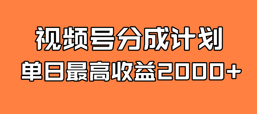 全新蓝海 视频号掘金计划 日入2000+-分享互联网最新创业兼职副业项目凌云网创