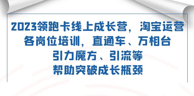 2023领跑·卡 线上成长营 淘宝运营各岗位培训 直通车 万相台 引力魔方 引流-分享互联网最新创业兼职副业项目凌云网创