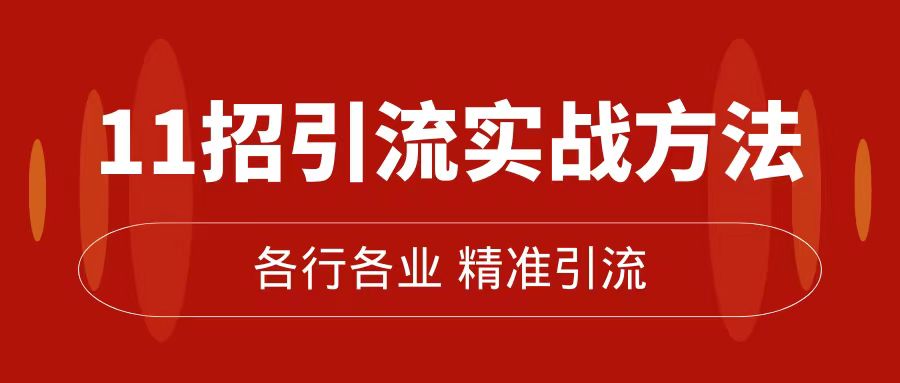 精准引流术：11招引流实战方法，让你私域流量加到爆（11节课完整版）-分享互联网最新创业兼职副业项目凌云网创