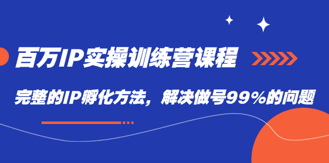 百万IP实战训练营课程，完整的IP孵化方法，解决做号99%的问题-分享互联网最新创业兼职副业项目凌云网创