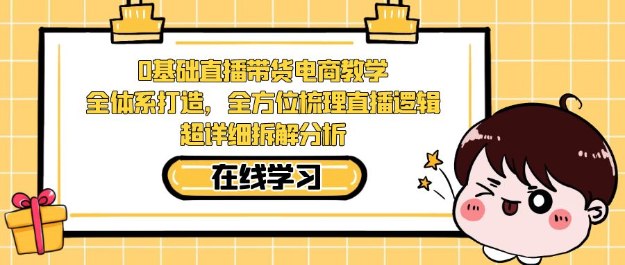 0基础直播带货电商教学：全体系打造，全方位梳理直播逻辑，超详细拆解分析-分享互联网最新创业兼职副业项目凌云网创