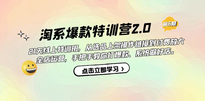 淘系爆款特训营2.0【第六期】从选品上架到付费放大 全店运营 打爆款 做好店-分享互联网最新创业兼职副业项目凌云网创