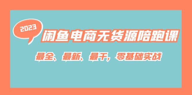 闲鱼电商无货源陪跑课，最全、最新、最干，零基础实战！-分享互联网最新创业兼职副业项目凌云网创