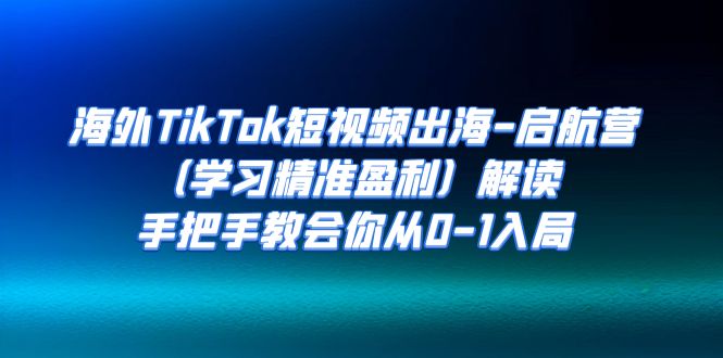 海外TikTok短视频出海-启航营（学习精准盈利）解读，手把手教会你从0-1入局-分享互联网最新创业兼职副业项目凌云网创