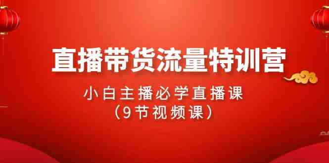 2024直播带货流量特训营，小白主播必学直播课（9节视频课）-分享互联网最新创业兼职副业项目凌云网创