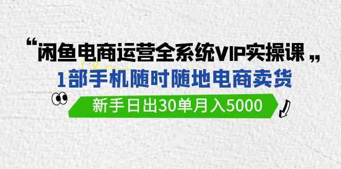 闲鱼电商运营全系统VIP实战课，1部手机随时随地卖货，新手日出30单月入5000-分享互联网最新创业兼职副业项目凌云网创