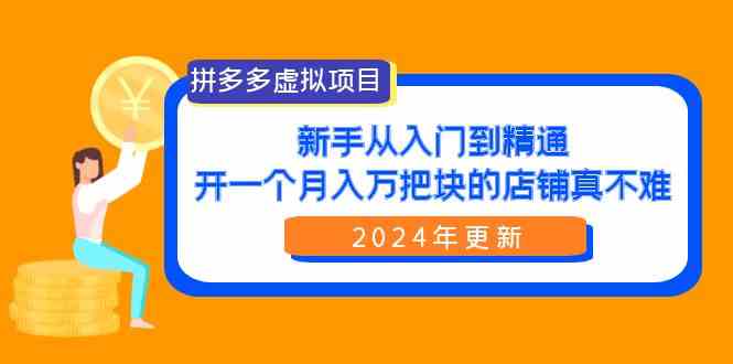 拼多多虚拟项目：入门到精通，开一个月入万把块的店铺 真不难（24年更新）-分享互联网最新创业兼职副业项目凌云网创