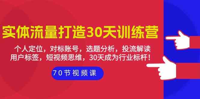 实体-流量打造-30天训练营：个人定位，对标账号，选题分析，投流解读-70节-分享互联网最新创业兼职副业项目凌云网创