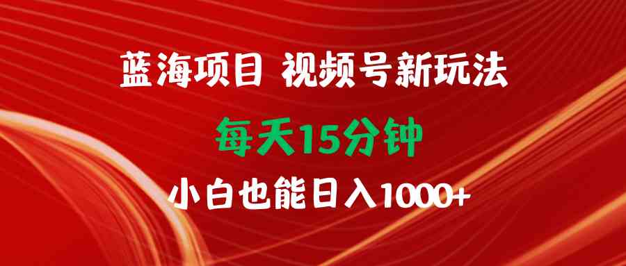 蓝海项目视频号新玩法 每天15分钟 小白也能日入1000+-分享互联网最新创业兼职副业项目凌云网创