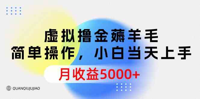 虚拟撸金薅羊毛，简单操作，小白当天上手，月收益5000+-分享互联网最新创业兼职副业项目凌云网创