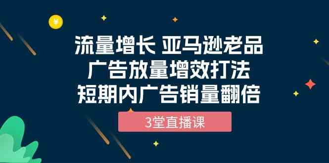 流量增长 亚马逊老品广告放量增效打法，短期内广告销量翻倍（3堂直播课）-分享互联网最新创业兼职副业项目凌云网创