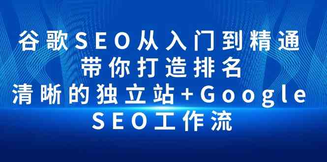 谷歌SEO从入门到精通 带你打造排名 清晰的独立站+Google SEO工作流-分享互联网最新创业兼职副业项目凌云网创