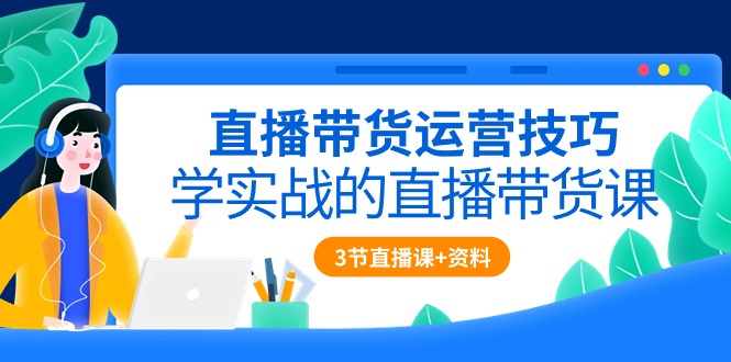 直播带货运营技巧，学实战的直播带货课（3节直播课+配套资料）-分享互联网最新创业兼职副业项目凌云网创