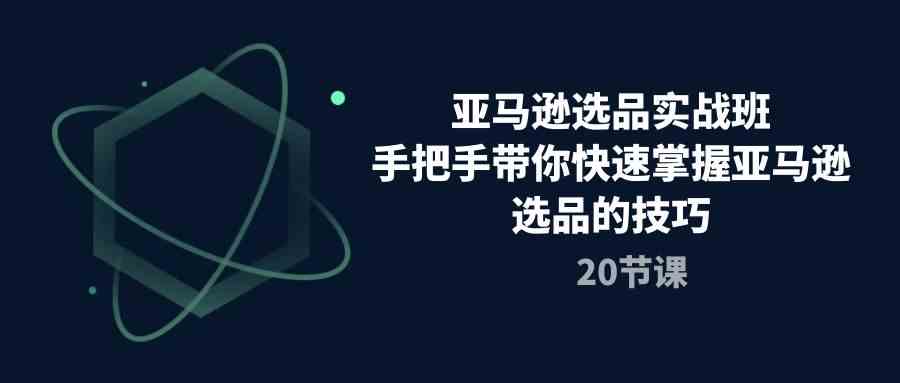 亚马逊选品实战班，手把手带你快速掌握亚马逊选品的技巧（20节课）-分享互联网最新创业兼职副业项目凌云网创