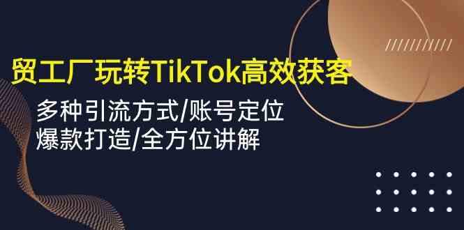 外贸工厂玩转TikTok高效获客，多种引流方式/账号定位/爆款打造/全方位讲解-分享互联网最新创业兼职副业项目凌云网创