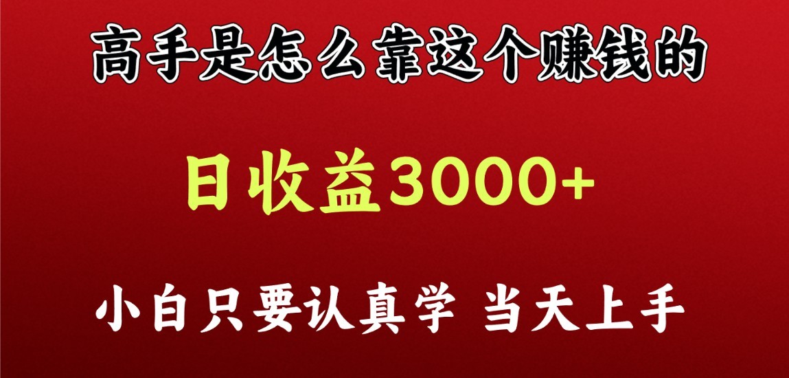 看高手是怎么赚钱的，一天收益至少3000+以上，小白当天上手-分享互联网最新创业兼职副业项目凌云网创