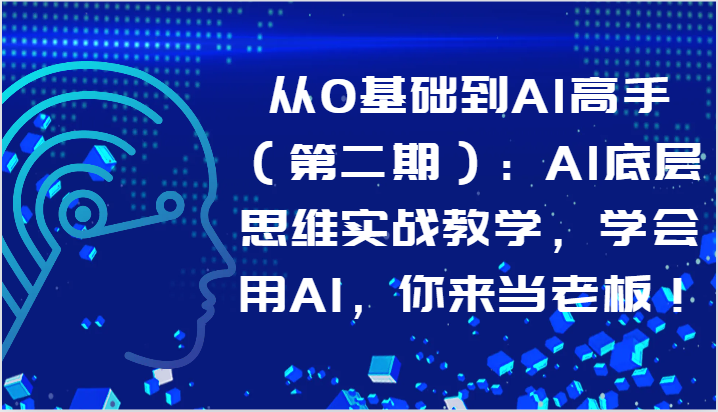 从0基础到AI高手（第二期）：AI底层思维实战教学，学会用AI，你来当老板！-分享互联网最新创业兼职副业项目凌云网创