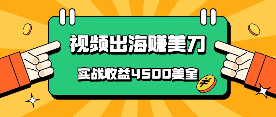 国内爆款视频出海赚美刀，实战收益4500美金，批量无脑搬运，无需经验直接上手-分享互联网最新创业兼职副业项目凌云网创